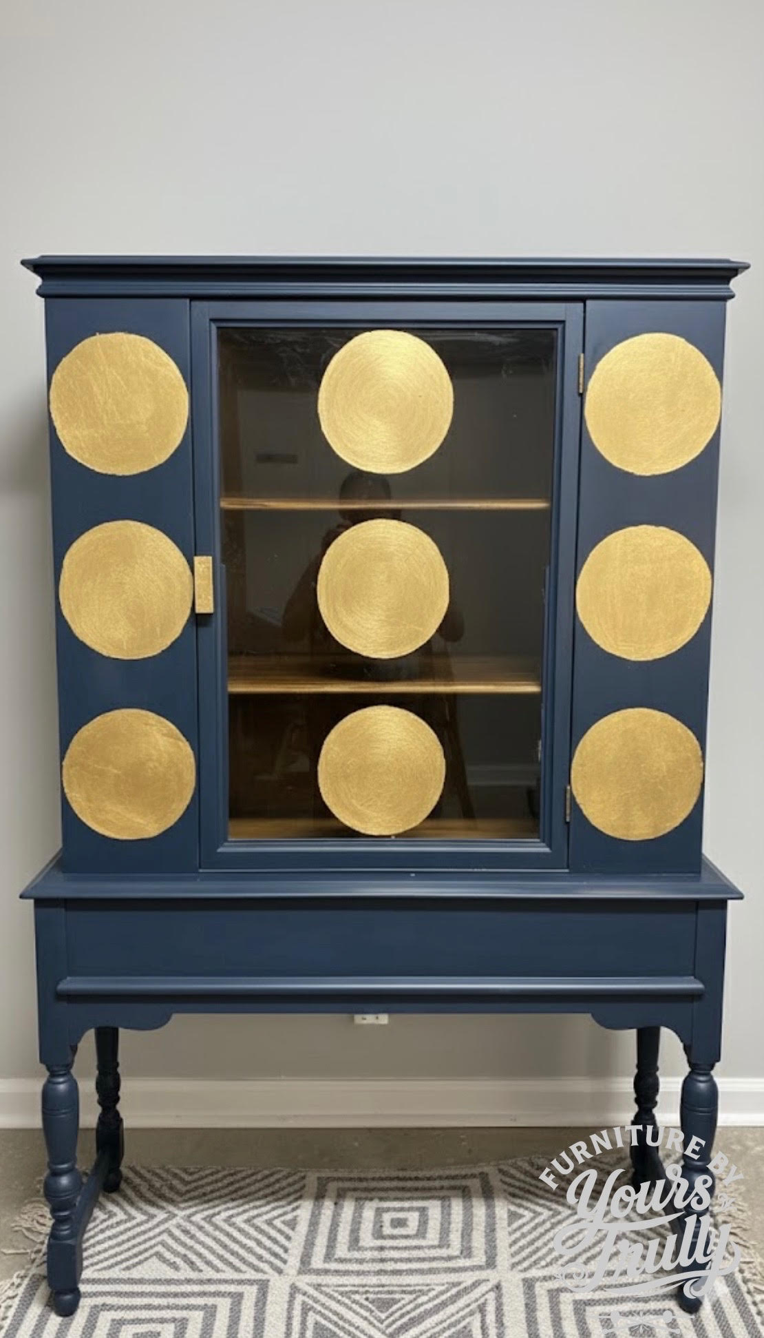 Gold Sphere Cabinet on Stand
